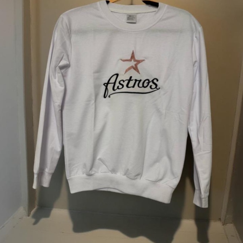 ⚾💙 Houston Astros White Lightweight Baseball Sweater 👕 Size S – Brand New 🌟